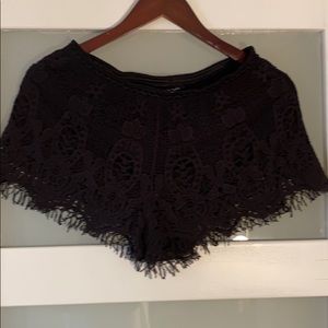 Black lace shorts